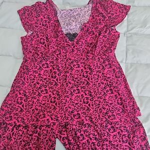 Marilyn Monroe Pink and Black Patterned Intimated Sleep Set